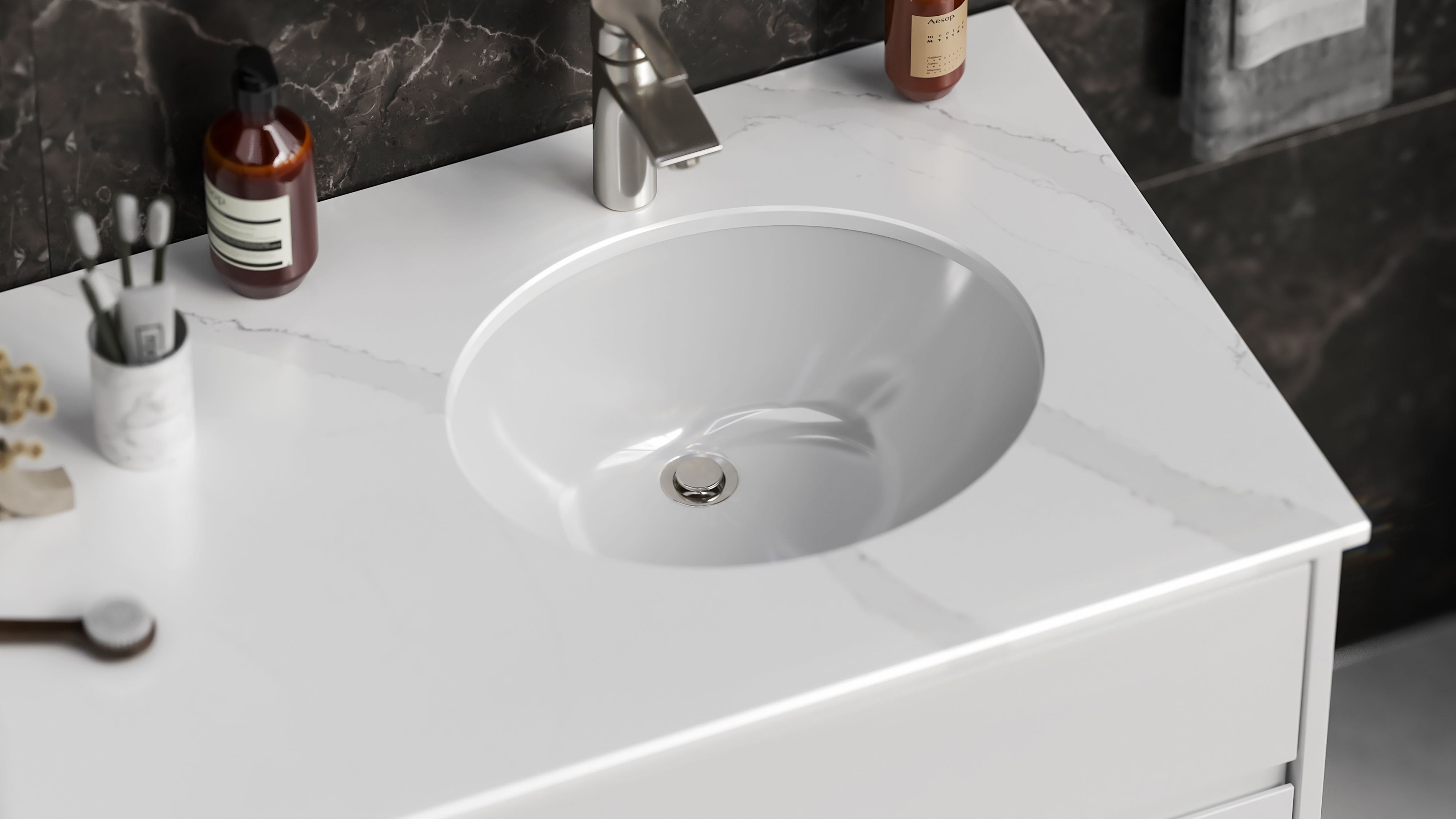 Oval bathroom sink